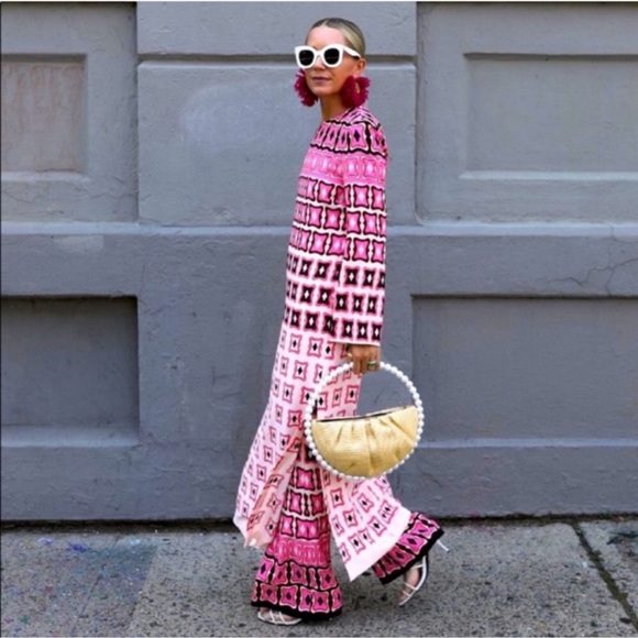 ZARA PINK GEOMETRIC PIRINT MAXI DRESS BLOGGER FAV - Picture 5 of 16